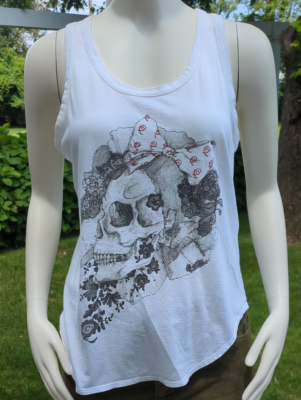 Vintage Alexander McQueen Skull & Floral Tank Top